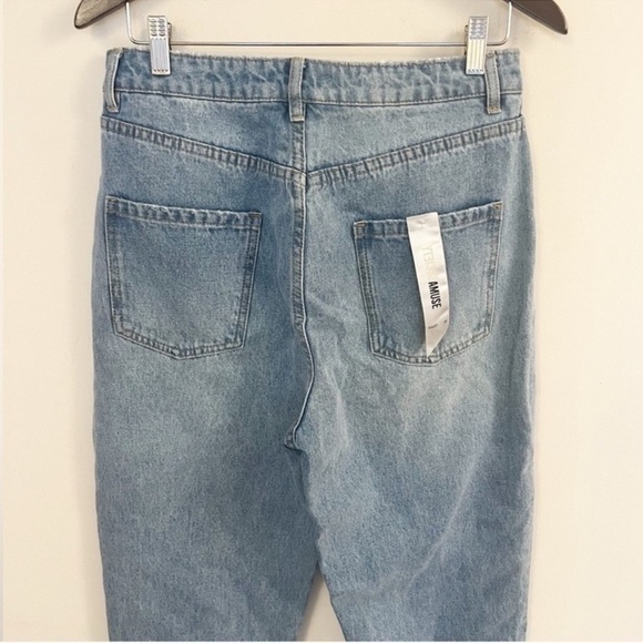 Amuse Society Stella Mid-rise Jeans Light Blue Tapered Button Fly Size 29 NEW - Picture 6 of 10